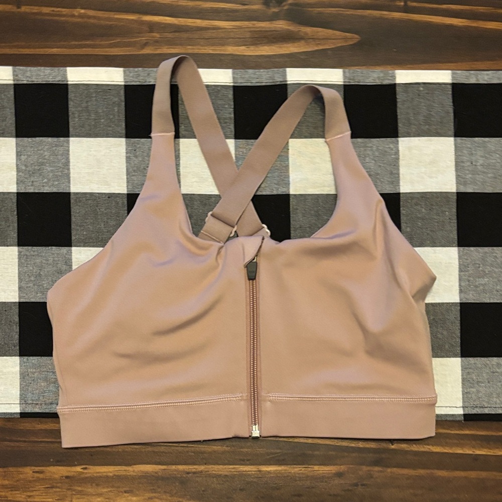 Earth Republic zip front medium mauve Sports Bra